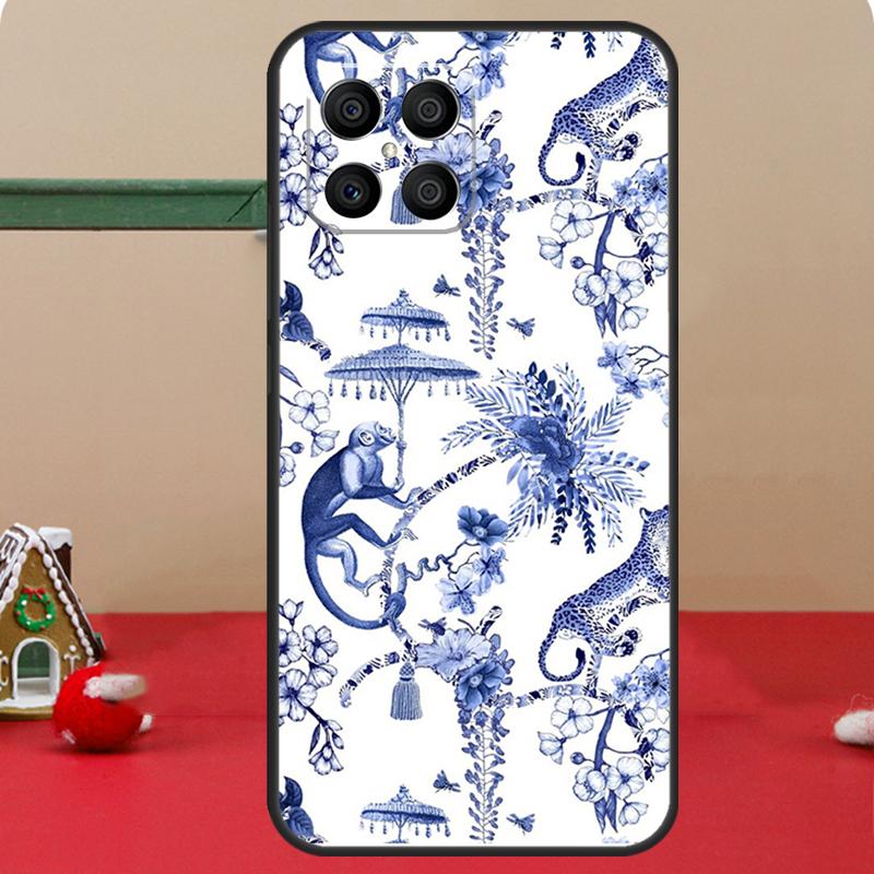 

Blue and White Porcelain Case For Honor Magic 8 7 6 Pro Honor 200 400 70 90 Lite X8c X8b X9a X9b X9c X9d Win RT Coque Honor 200 Pro