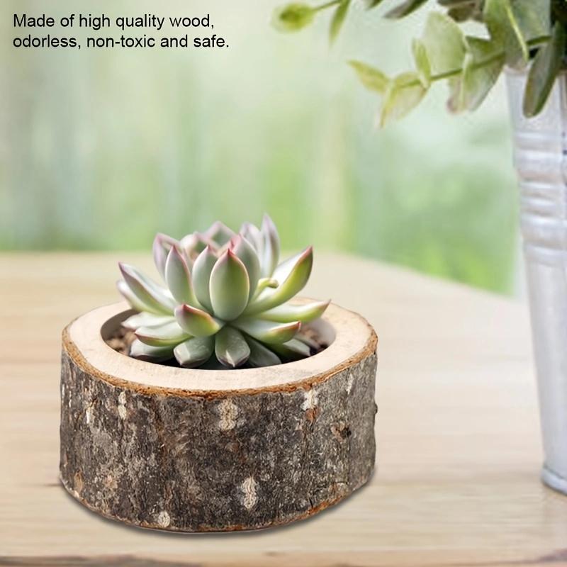 Wood Timber Pile Candle Holder Stand Log Candlestick Succulent Plants Flowerpot Candle Holders Ornament Decor