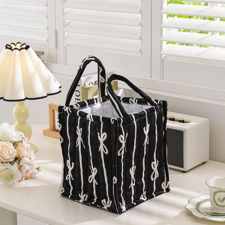

Cotton Fabric Storage Baskets for Closet Organizer Handheld Laundry Hamper and Desktop Organizer 23x23cmx26cm чорний