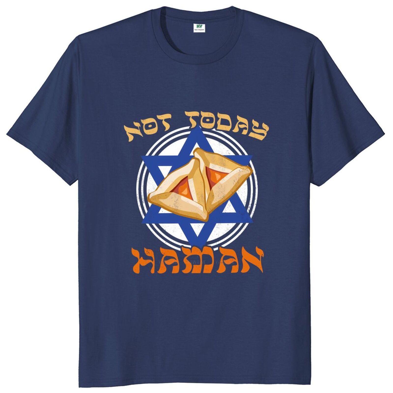 

Mens teeshirt Not Today Haman T Shirt Hebrew Gift Inspired Slogan Short Sleeve Cotton Unisex Soft Round Neck Casual Tshirts S