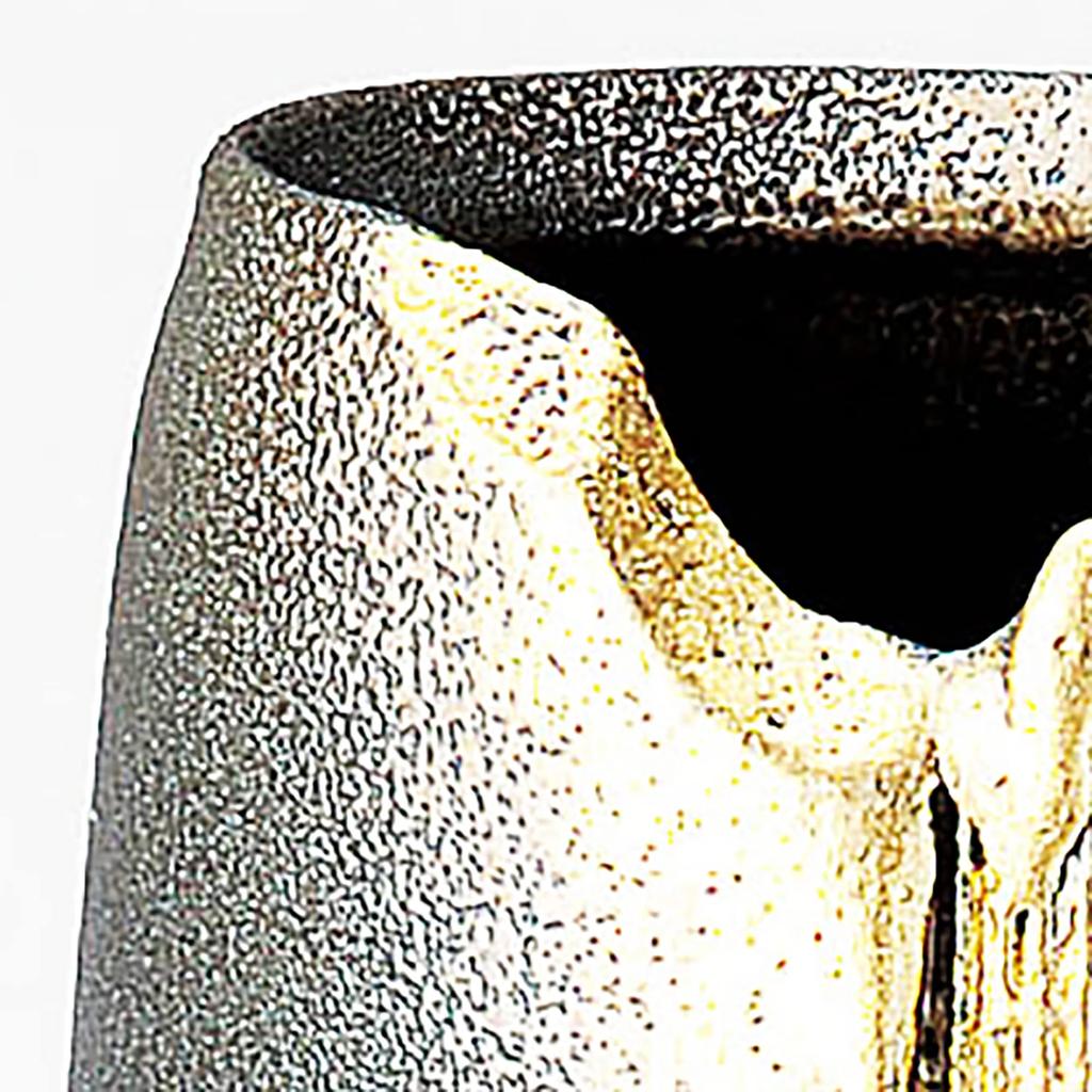 Marui Seito Shigaraki Ware Hechimon Flower Vase, Large, Vertical, Brown, Manju (Longevity) Buddhist Altar, Ceramic, MR-1-2568, 29cm