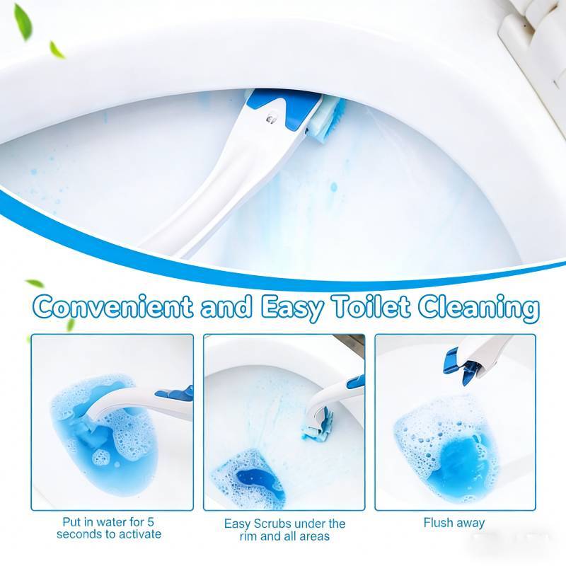 Modern Minimalist Disposable Toilet Brush Set With Cleaning Liquid For Home Bathroom Cleaning Supplies