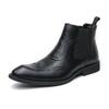 British Style Male Casual Leather Ankle Boots Classy Mens Chelsea Boots Leisure Walk High Top Shoes Outdoor Party Weddidng Shoes