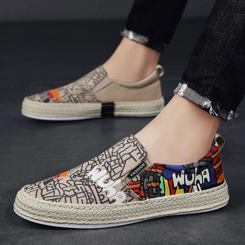 Summer Breathable Mens Casual Shoes Cloth Men Loafers Platform Walking Sneakers Running Shoes Comfort Slip-on Lazy Driving Shoes