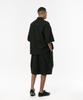Codemorph Linen Texture Cotton Utility Short Sleeve Shirt Jacket Black