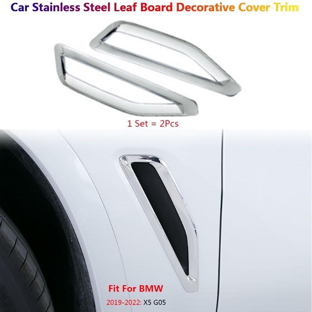 Stainless Exterior Car Side Fender Air Vent Cover Trims For BMW X5 G05 -