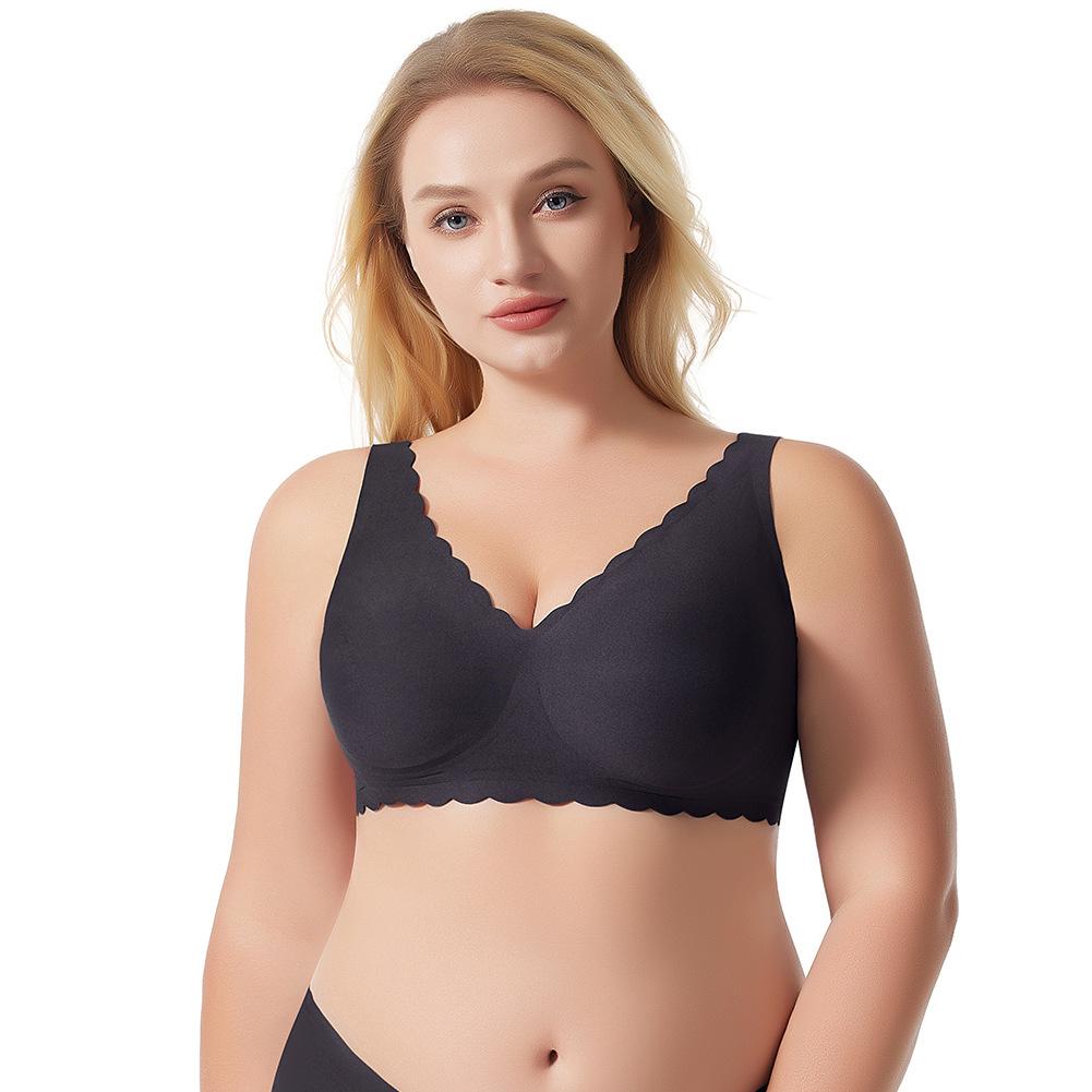 Smooth French Small Wave Deep V Seamless Jelly Strip Underwear European and American Comfortable Bra