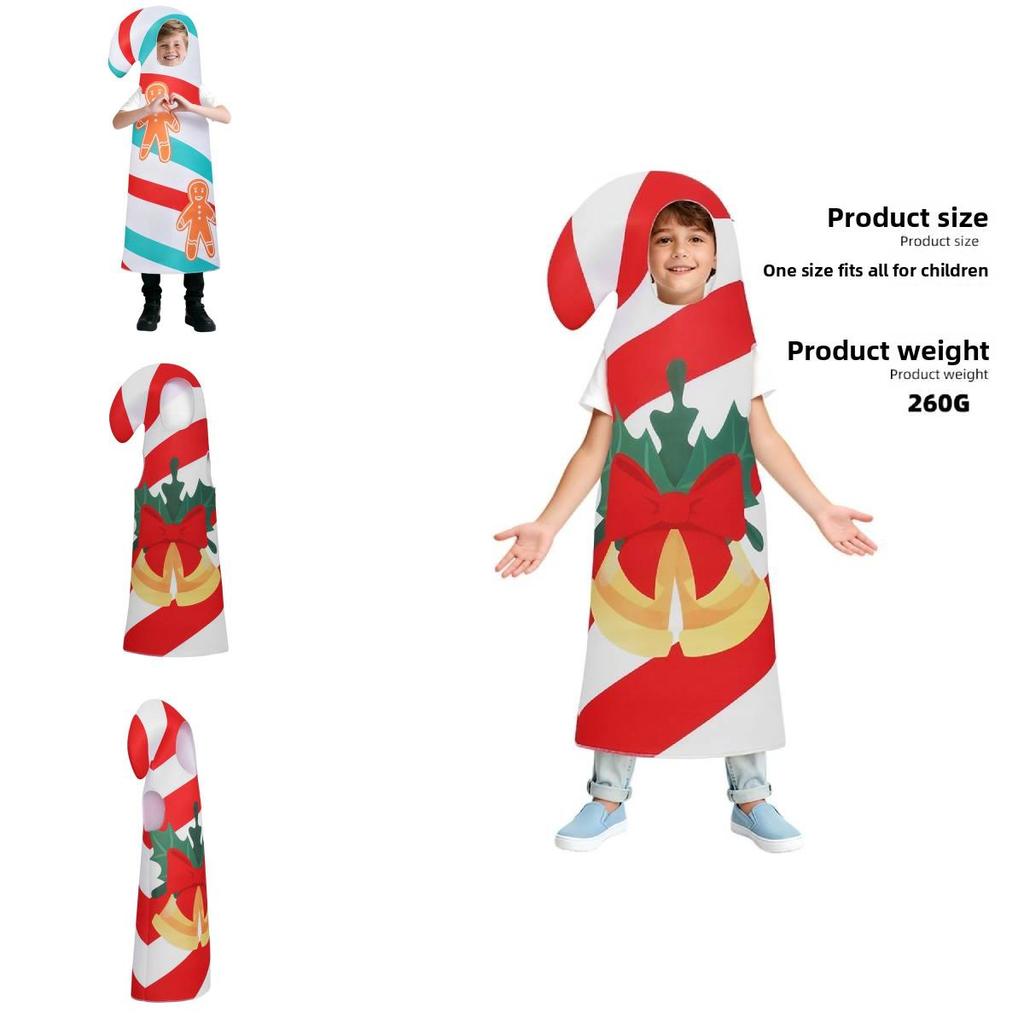 Świąteczny strój piernikowy dla dzieci z tkaniny poliestrowej do świątecznej zabawy i przebierania się