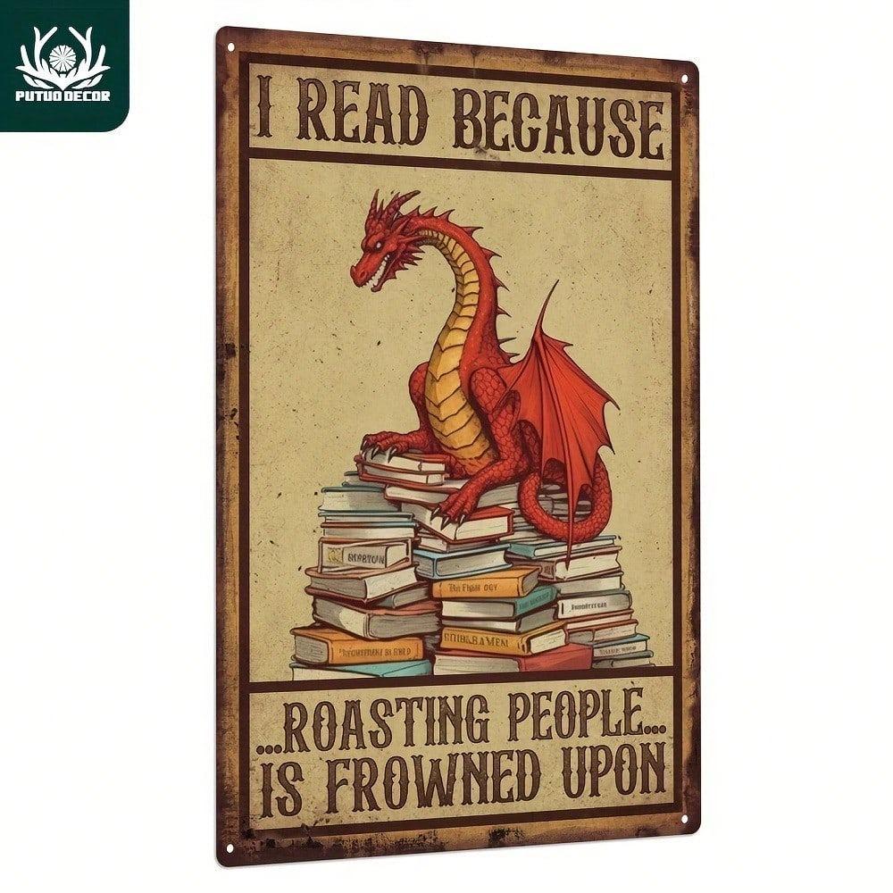 Vintage Dragon Metal Wall Art Retro Home Office Decor