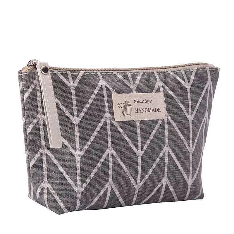 Large Canvas Makeup and Toiletry Bag with Zipper - Travel Storage Purse