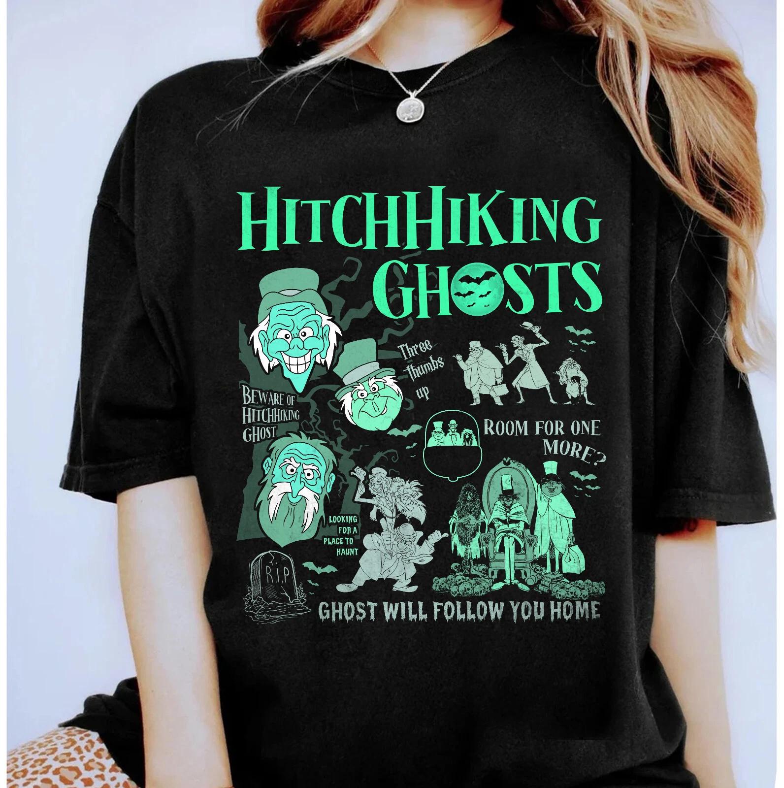 Disney Retro Hitchhiking Ghosts The Haunted Mansion Shirt Unisex Shirt 2XL