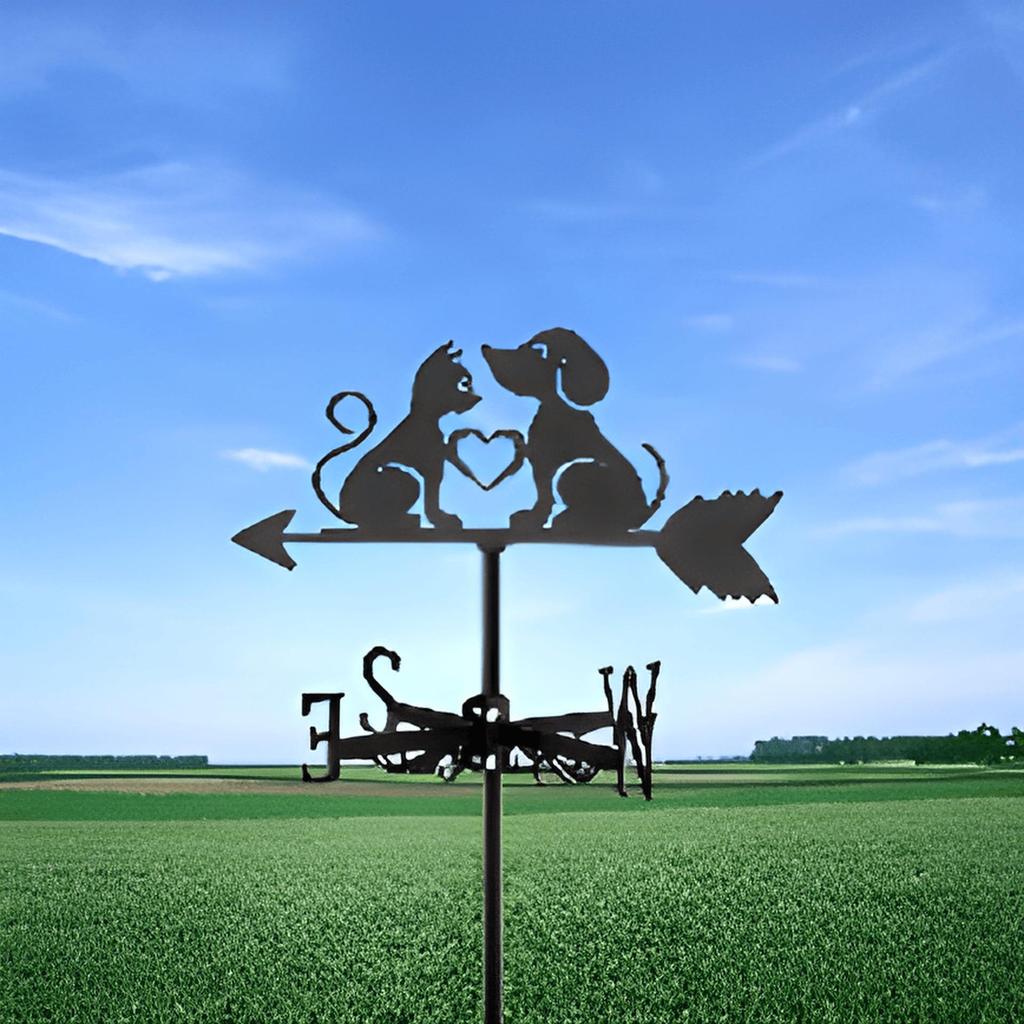 Decorative Iron Weather Vane - Outdoor Metal Roof Ornament