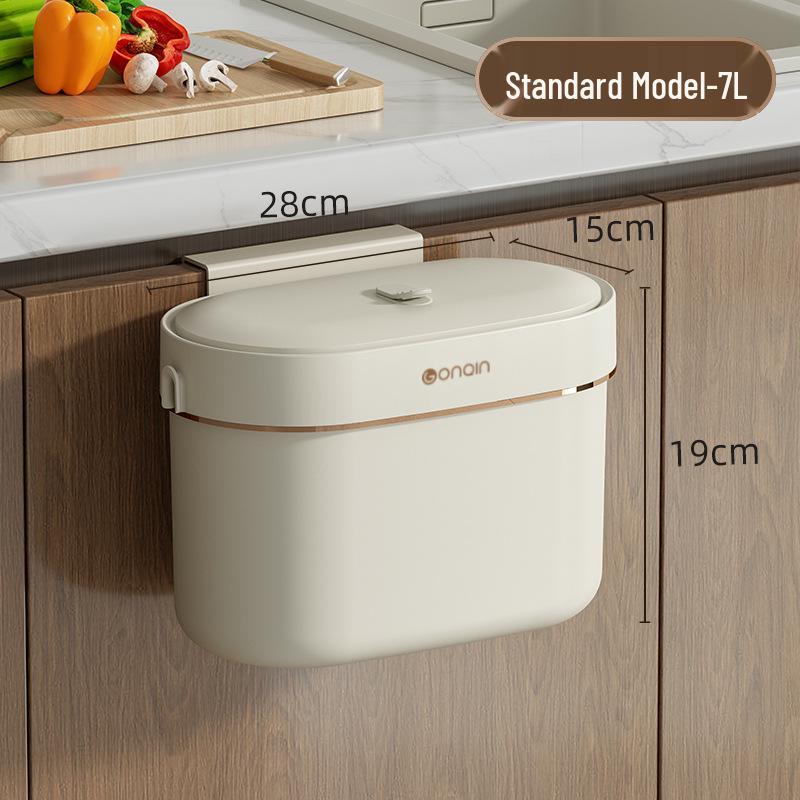 Wall-Mounted Trash Can with Lid for Bathroom, Toilet, Kitchen, or Household Use - High-End Crevice Storage Solution