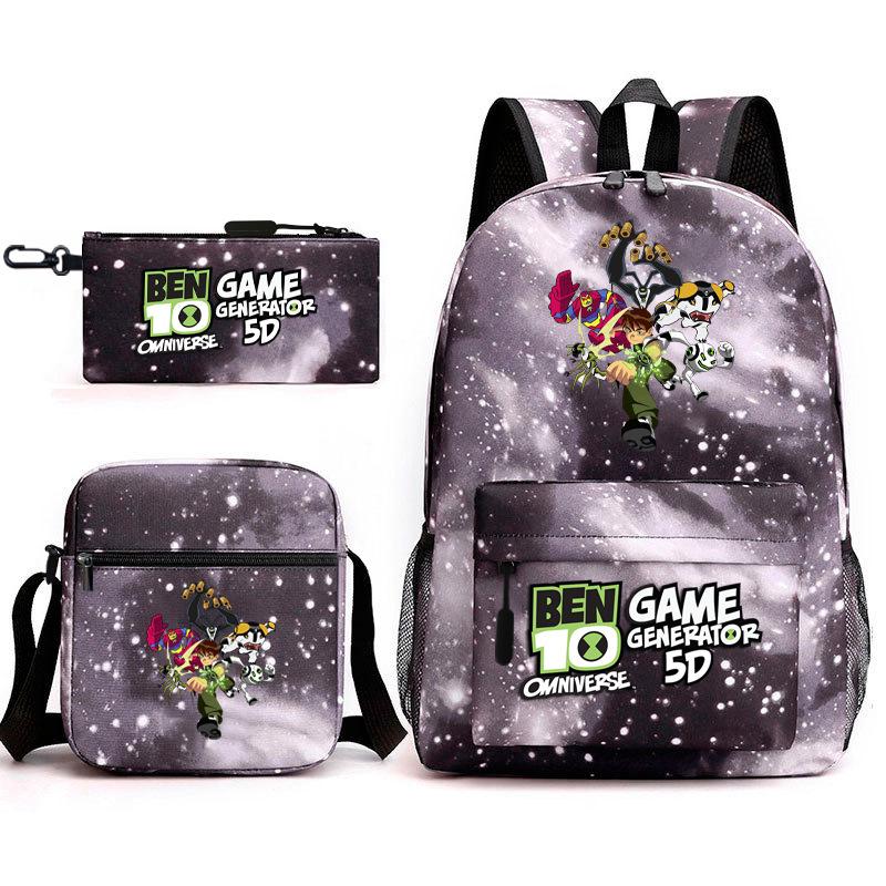 New Hacker Junior Starry Sky School Bag Three-piece Set 10 Heat Transfer Personalized Backpack Leisure Bag