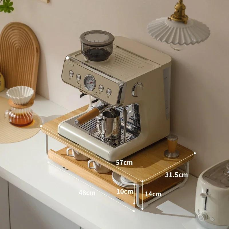 Creative Coffee Machine Storage Racks Wooden Countertop Cups Office Holders Racks Display Shelf Organizer Shelves Kitchen