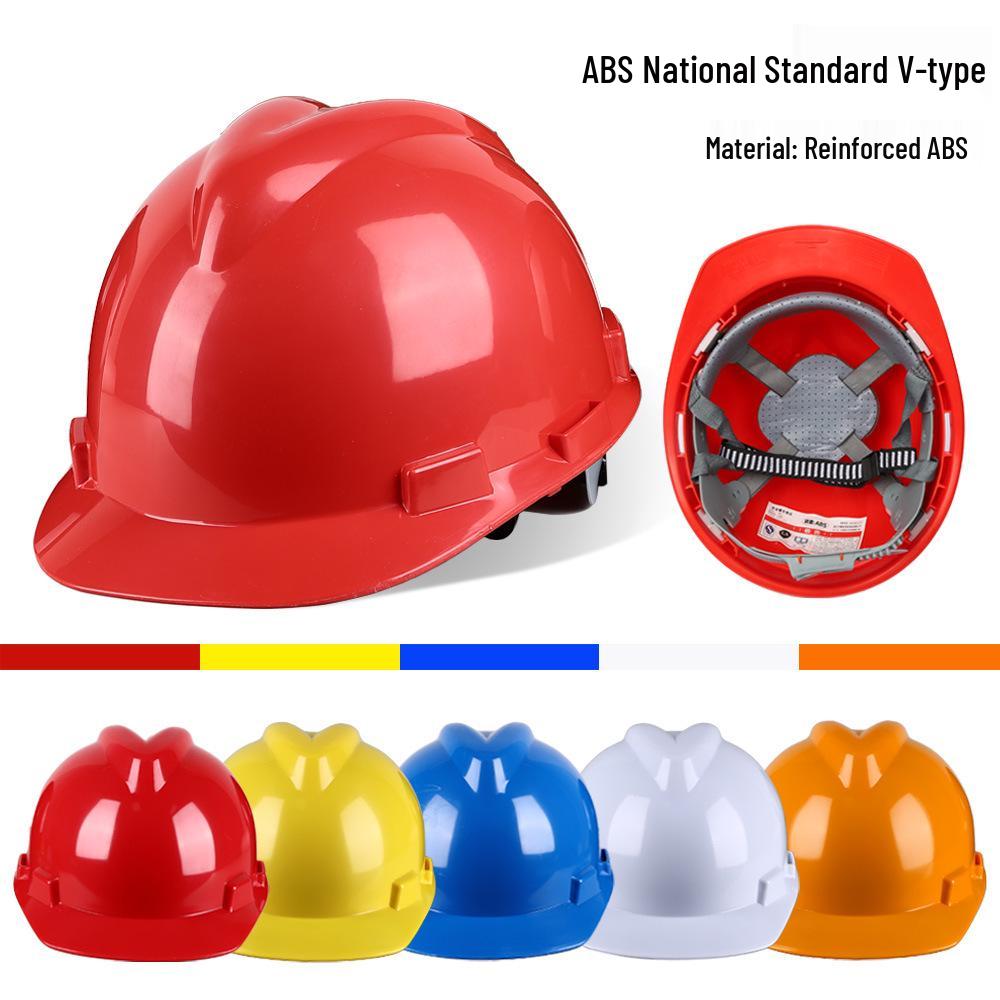 V-Shaped Fiberglass Safety Helmet - Anti-Smash, Thickened, Breathable, White