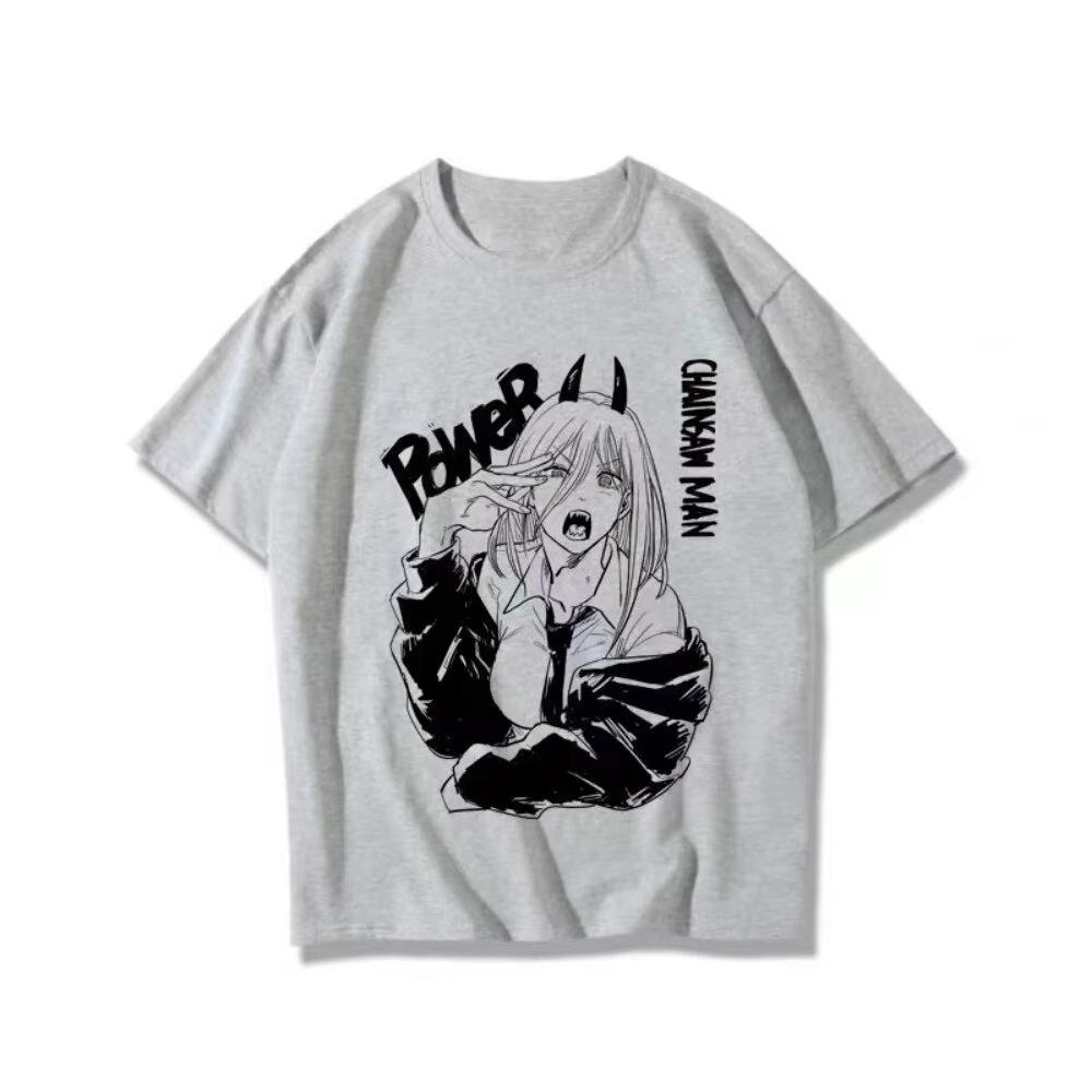 

Chainsaw Unisex Power Anime Tshirt with Anime Pattern Cotton Short Sleeved Tshirt for Unisex and Women Summer Casual Streetwear 3XL