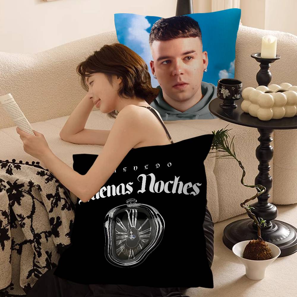 Hot Singer Q-Quevedo Buenas Noches Pillow Gift Home Office Decoration Bedroom Sofa Car Cushion Cover Case 45X45