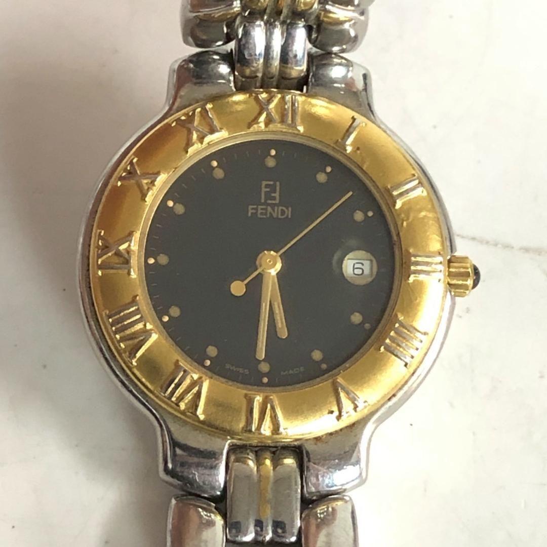 Used FENDI 920G Men s Watch Quartz QZ Date Silver Gold Combi Genuine Vintage 90s
