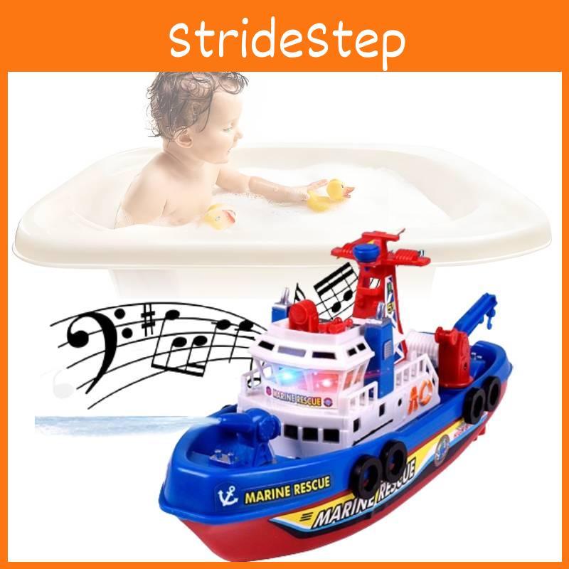 Colorful Electric Fireboat Toy For Kids With Water Spraying Music And Lights Features