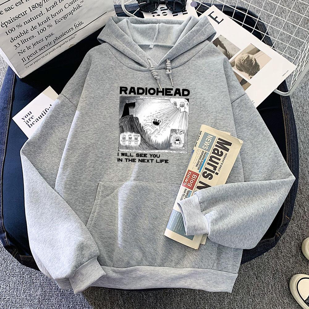 Radiohead Printed Sweatshirt Funny Retro Cartoon Hoody Harajuku Manga Hoodie Unisex Autumn Fleece Long Sleeve Clothes Streetwear