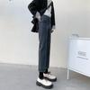 2025 Women's High-Waisted Straight-Leg Jeans, Versatile Korean Style, Loose & Slimming Nine-Point Fit for Spring & Fall