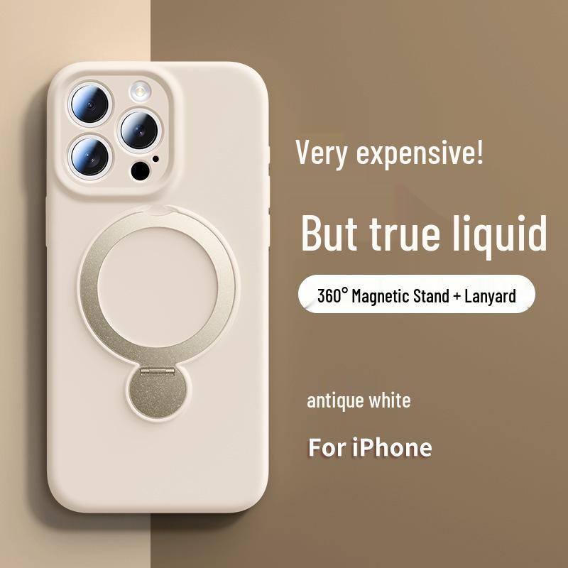 Liquid Silicone Magnetic Stand Case for iPhone 15/16 Pro Max - Full Coverage Protective Cover