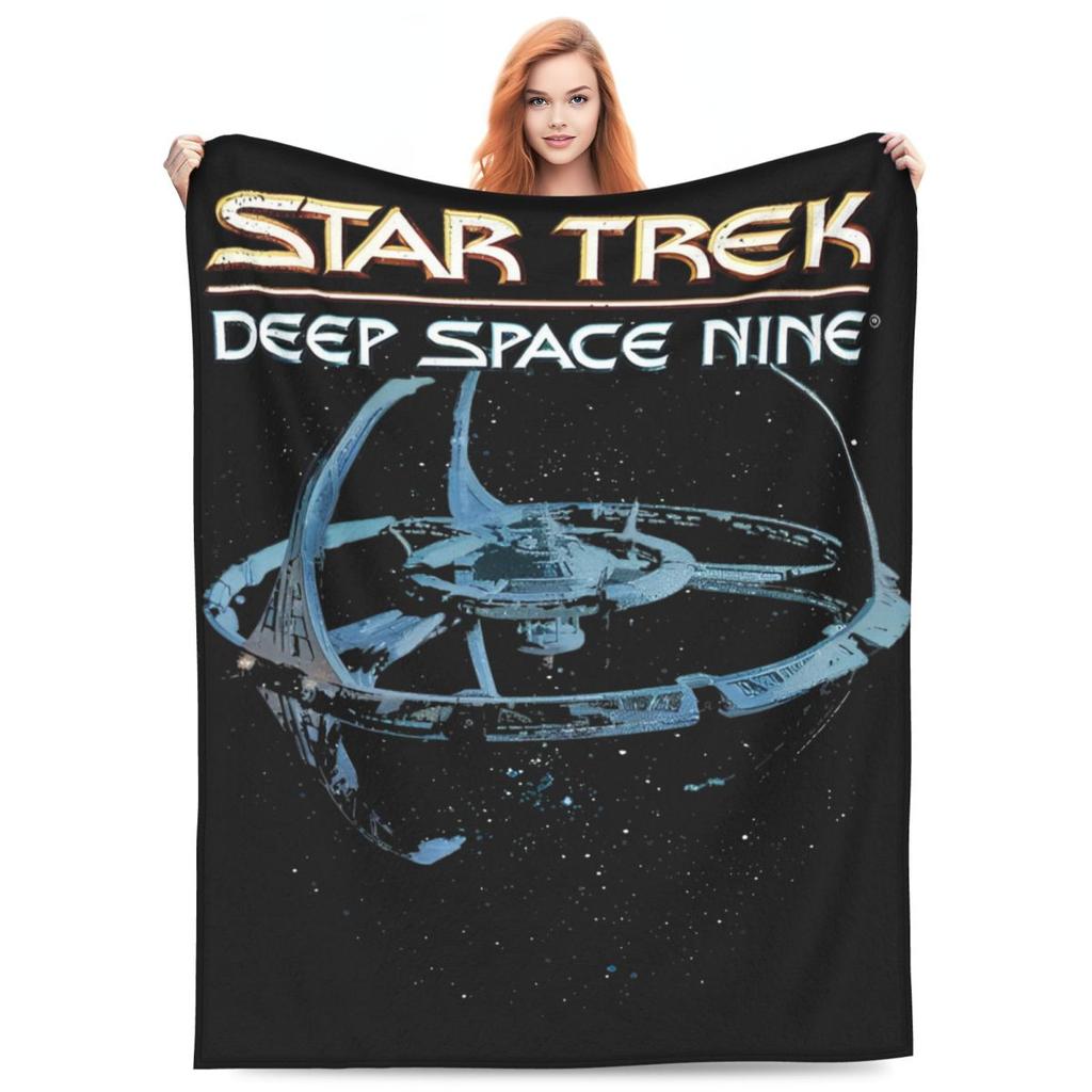 Stars Treks Deep Space Nine Flannel Blankets Station Logo Novelty Throw Blankets Bed Sofa Couch 150*125cm Plush Thin Quilt Warm