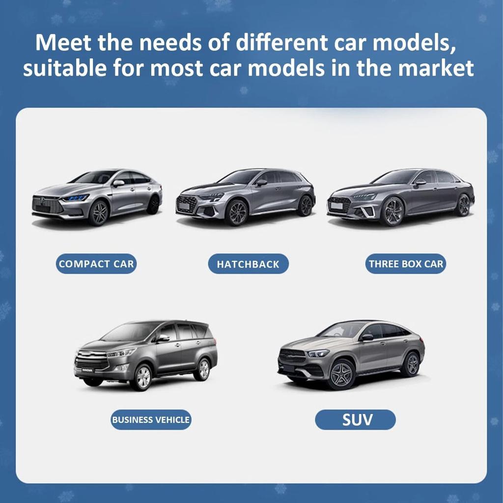 Car Windshield Snow Ice Cover with Side Mirror and Elastic Hook, 9 Magnetic Automotive Windshield Snow Frost Cover, Foldable Car Windshield Sun Shade