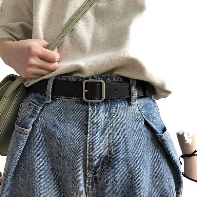 Retro Classic Womens Waist Belt In Soft Pu Leather With Square Buckle For Daily Use