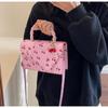 Borsa a tracolla quadrata in ecopelle con stampa ciliegie per donna, borsa a spalla carina