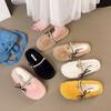 2025 French Large Size Flat Bottom Versatile Bag Head Half Slippers Femininity Slippers Fashion with Skirt Gentle Fluffy Shoes
