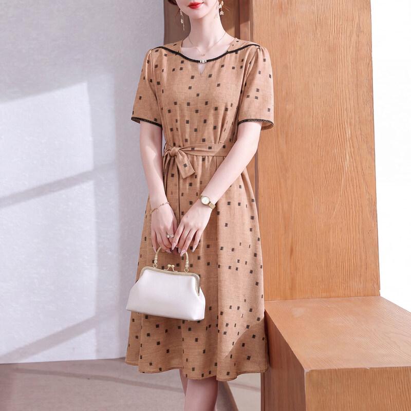 Xuexi Elegant Summer Chiffon Short Sleeve Maxi Dress XL