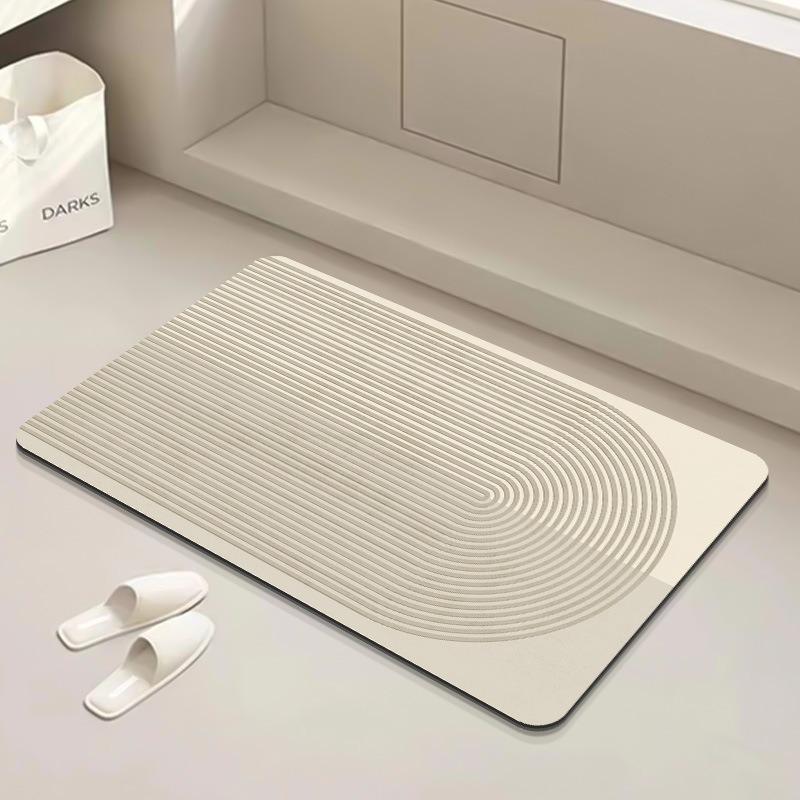 Moderne gestreifte Badematte Badezimmer Schnell trocknender Teppich Duschraum Leicht zu reinigen Fußmatte Super saugfähig Rutschfest Kieselgurmatte
