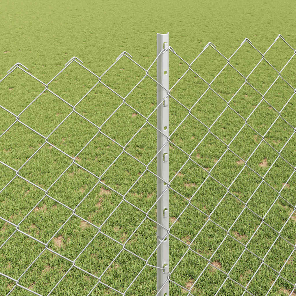 Chain Link Fence with Posts 10 x 1.5 m (W x H) Hot Dip Galvanized Steel