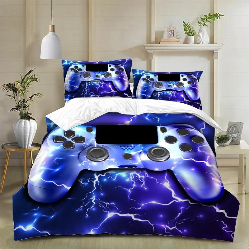 3D Gamepad Bedding Set Print Boy Girl Duvet Cover Pillow Case 2/3 Piece Home Bedroom Pack Holiday Gifts