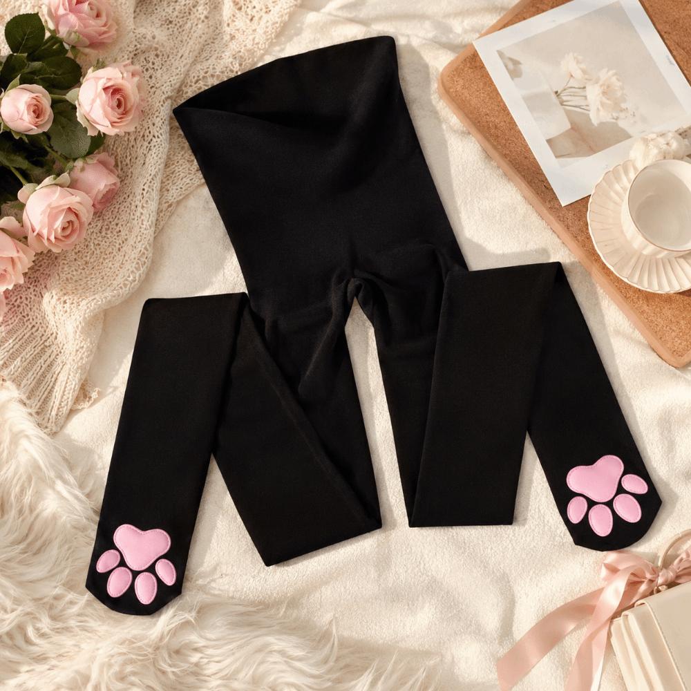 Gothic Lolita 3D Cat Claw Pantyhose Long Length JK Tights Photoshoots Cat Paw Pad Stockings  Gift