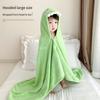 80x120cm Children Bath Towel Cashmere Cape with Baby Hat Cartoon Bathrobe Thickened Absorbent and Non Shedding Wrap Towel