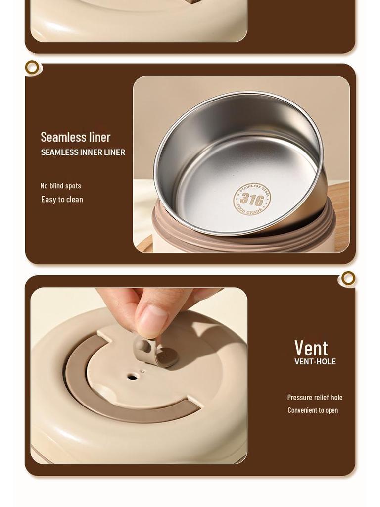 Large Capacity Multi-Layer Portable 316 Stainless Steel Microwaveable Insulated Lunch Box