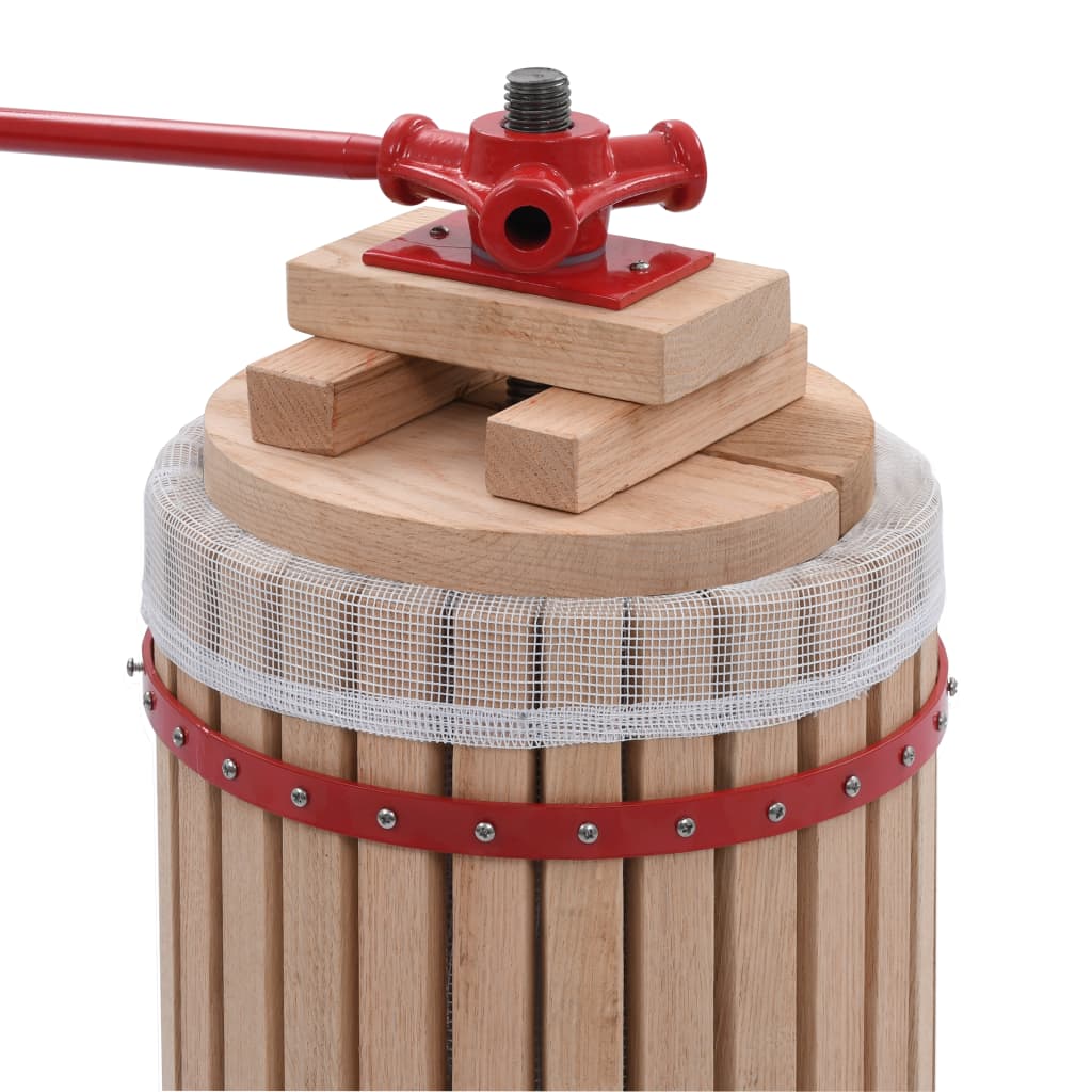 Vidaxl Grape and Fruit Press with Bag, 24 L, Oak Wood