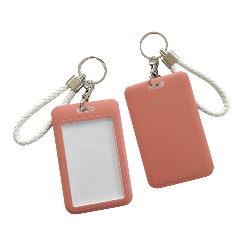 Keychain Student Card Holder Jednoduchost Jednobarevná série Vizitka pro ženy Pouzdro na dětské studentské foto karty