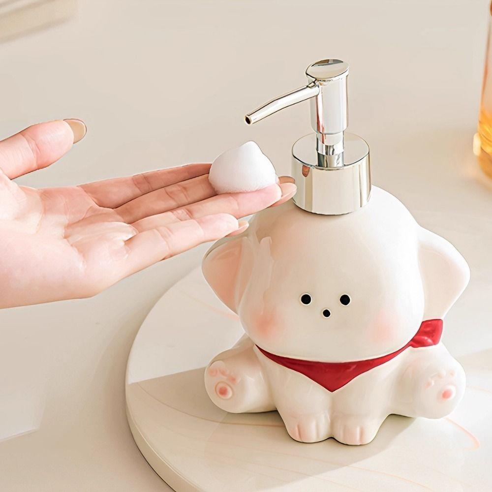 Dog Shape Liquid Soap Dispenser Ceramic Shampoo Bottle Shower Gel Separate Bottles  Kitchen
