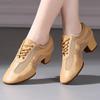 Soft Sole Practice Latin Dance Shoes Women Ballroom Dancing Shoes Closed Toe 5cm chunky heels Tango Jazz Dance Sneakers women