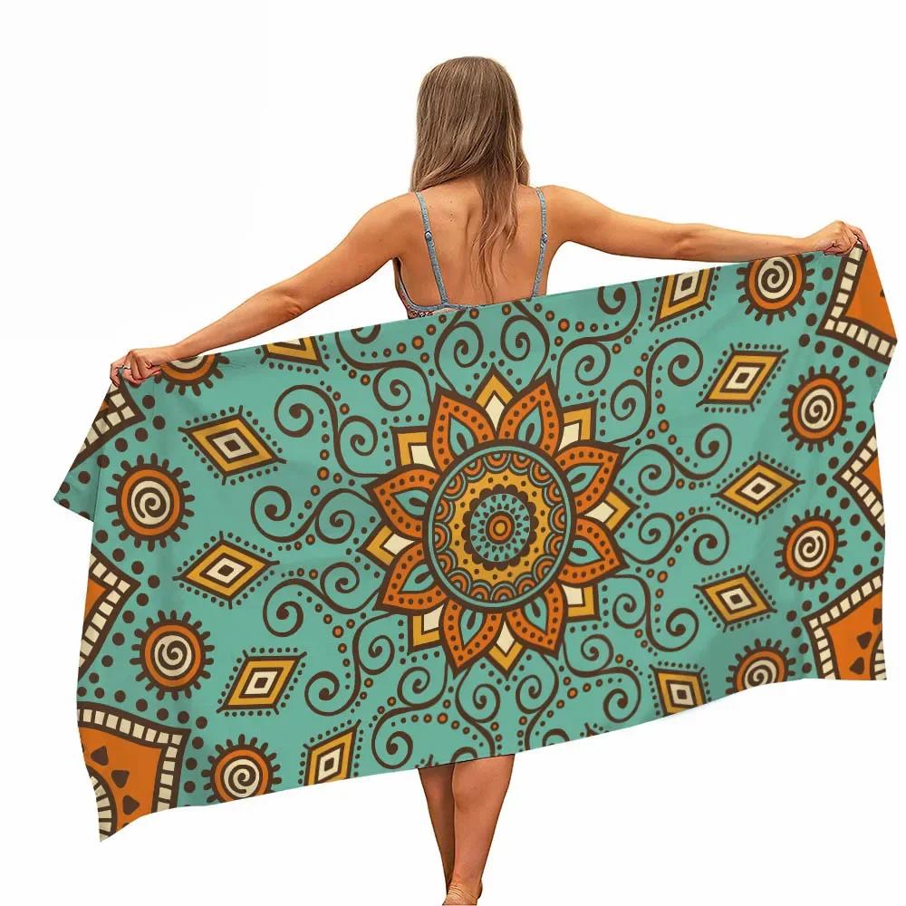 Mandala Elefant Mikrofaser Pool Strandtuch Tragbar Schnell Schnelltrocknend Sand Outdoor Reise Schwimmdecke Dünne Yogamatte Damen Herren