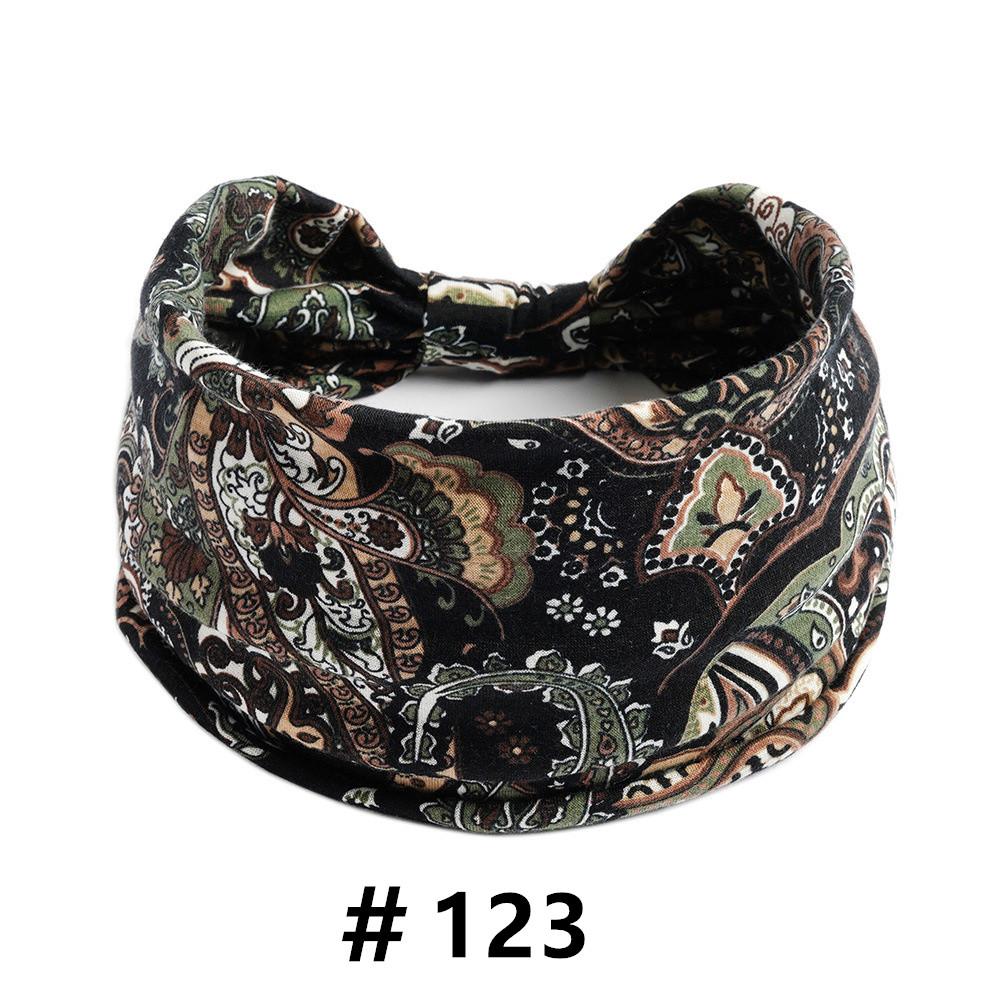 Cashew Print Headbands for Women Wide Boho Turban Headwrap Cotton Knot Elastic Hairbands Bandeau Sport Workout Hair Accessories
