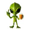 2026 New Funny Alien Statue Resin Beer Drinking Sculpture with Vivid Expression Waterproof Garden Decor Middle Finger Alien