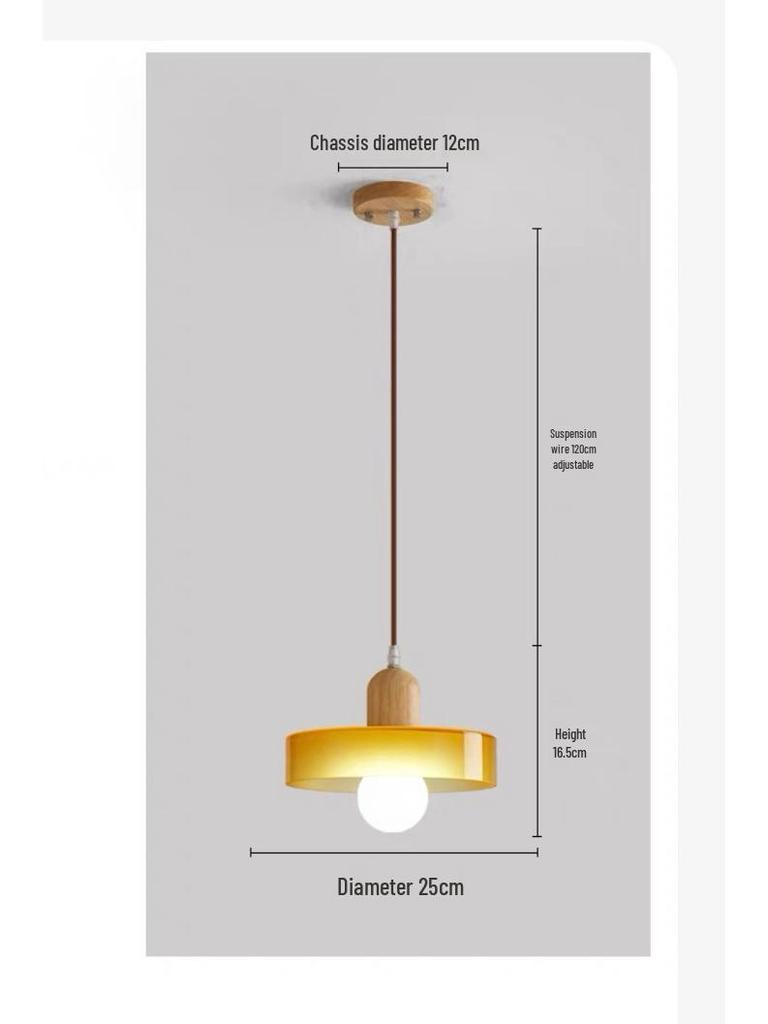 Nordic Retro Colored Glass Chandelier - Creative Single Head for Bedroom, Study, or Bar Counter Decoration