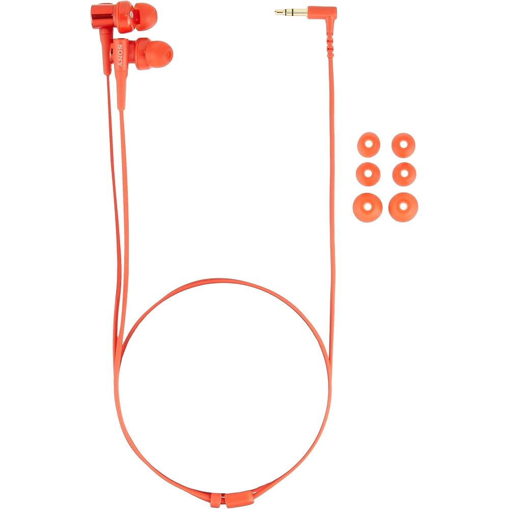 Sony Wired Earphones, Deep Bass Model MDR-XB55: In-Ear Type, Red MDR-XB55 R