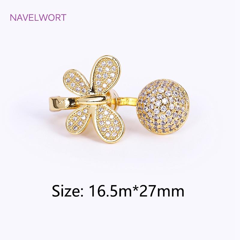 18K Gold Plated Pearl Clasp Connector,Clasps For Jewelry,Brass Fasteners Lock Clasp Accessories DIY Jewelry Making Supplies