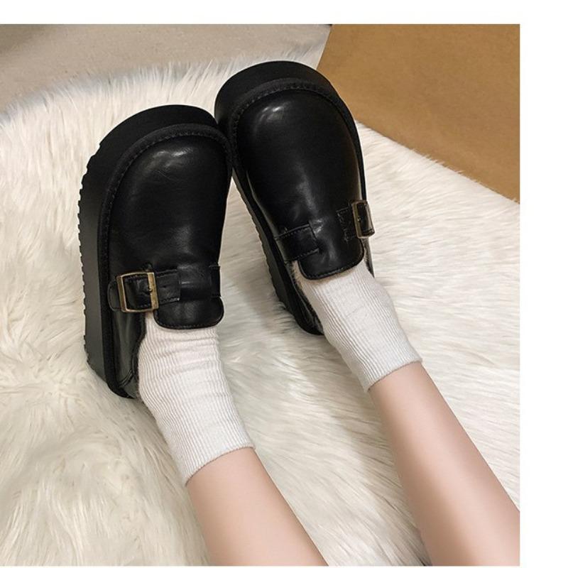 Platformové dámské boty sametové malé kožené boty nové zimní teplé sněhule Boken bavlněné boty